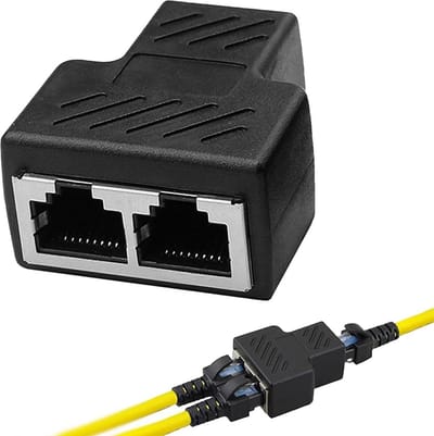 Ethernet splitter 1 naar 2, RJ45 verdubbeler, 2 poorten, voor Cat5, Cat5e, Cat6, Cat7
