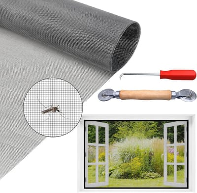 Insectenwerend Raamnet met Rolmechanisme en Haak - Bescherming tegen Muggen en Vliegen voor Raamopeningen