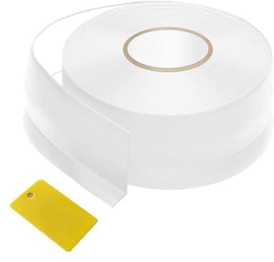 Zelfklevende plint voor keuken en badkamer - 50 x 20 mm, witte kunststof afdekstrip met hoekprofiel (7 m)