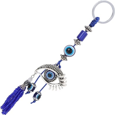 Porte-clés pendentif en forme d'œil turc, porte-clés tendance, cadeau pour voiture, décoration suspendue gray