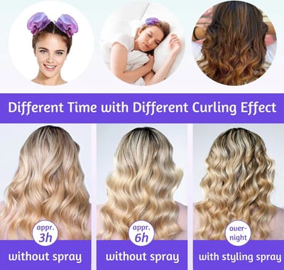 Heatless Krulspelden Hoofdband 2 STKS Satijn Warmteloze Krullen Set Geen Warmte Haar Krulspelden Lui Natuurlijke Golf Zachte Haar Roller Lang Medium Haar 'S Nachts Warmteloze Krulspelden DIY Haar