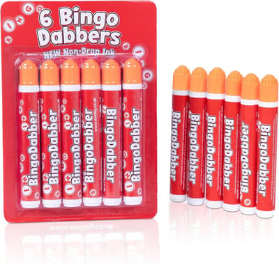 Set van 6 Bingo Stiften met Druppelvrije Inkt - 20 ml Slanke Markers