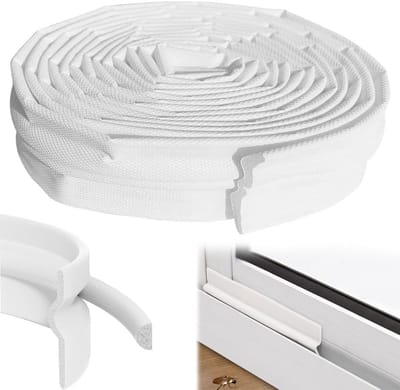 Self Adhesive Sealing Tape - Window Seal - Windows and Doors - Windstopper Draught Excluder - Geluidsisolatie - Waterproof - Voor Douche en Badkamer (Wit, 8)