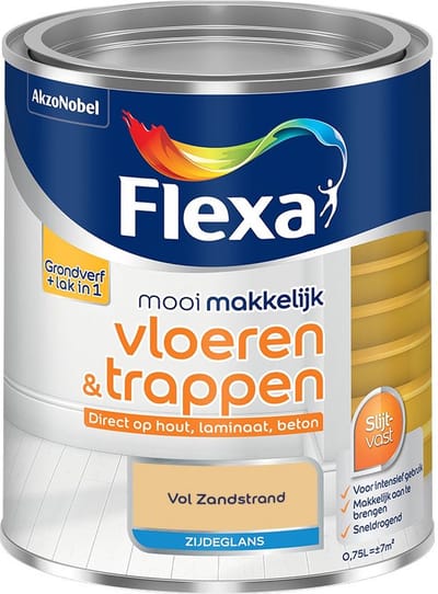 Flexa - Mooi Makkelijk Vloeren & Trappen Zijdeglans - Vol Zandstrand - Mengverf - 750 Ml