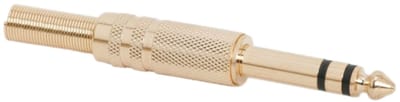 5x Jack Stekker 6,3 mm Stereo Verguld – Metalen Audio Plug met Trekontlasting – 6.3 mm Jack Connector - 5 Stuks [05119]