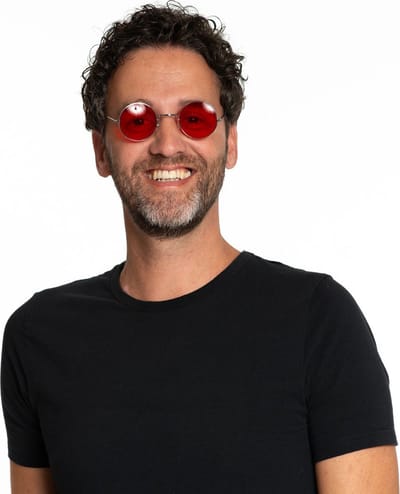 Partychimp Bril John Lennon Voor Bij Carnavalskleding Heren Carnavalskleding Dames Carnaval Accessoires Carnaval - Rood - One-size