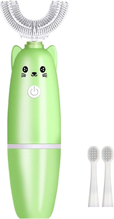 Ultrasonic Elektrische Tandenborstel voor Kinderen - U-vormige Tandenborstel voor Peuters - Draadloos en Automatisch