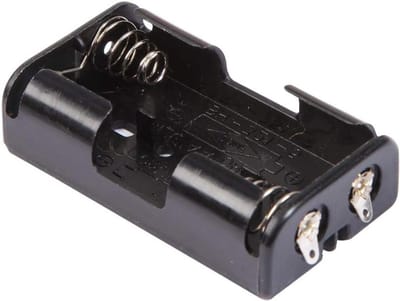 Batterijhouder - Accu houder - Elektronica projecten - Soldeerlip - Voor 2 AA - Zwart