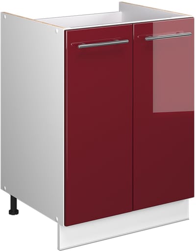 Vicco Wastafelkast Fame-Line, Bordeauxrode hoogglans/Wit, 60 cm