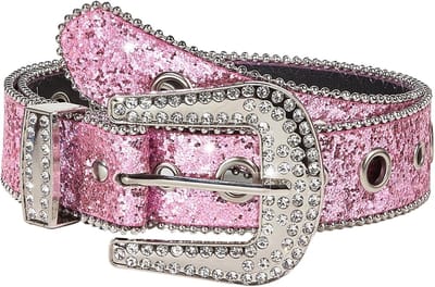 Shiny Rhinestone Tailleband voor Dames, Glamoureuze Riem met Kristallen en Nieten voor Cowgirl en Cowboy Outfits, Perfect voor Jeans en Jurken