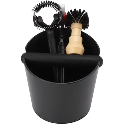 Boîte à chocs pour marc de café Absorbant les chocs Durable Bac à marc de café avec barre de frappe amovible Efficace Large Set (58MM Brush)