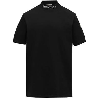 Moncler SS22 T-shirt à Manches Courtes Pull avec Logo Imprimé Lettres Homme Hauts Noir H20918C000408390T999 L black