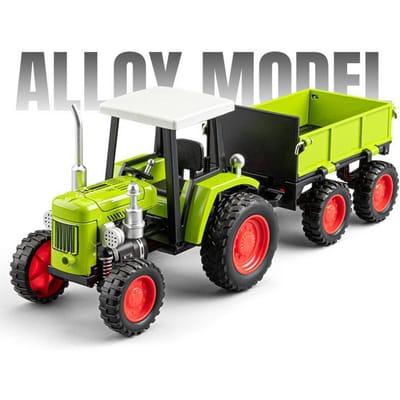 1:32 Modèle de Tracteur Guidé à la Main Voiture Jouet Benne Arrière Rétractable Musique Lumière Modèles de Véhicules de Transport Agricole Jouets pour Enfants yellow