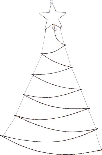 Metalen kerstboom zwart met 110 micro LED lampjes - 110CM