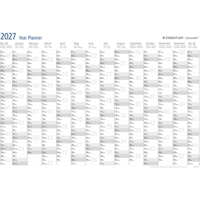 Jaarplanner 2027 Staedtler Lumocolor 84x60cm oprolbaar