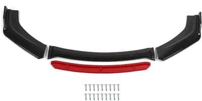 Dailygoody - Voorlip Auto - Aerodynamische Bumperlip - Verbeter Grip en Stabiliteit - Zwart-Rood - Universeel - Geschikt voor Meeste Auto's