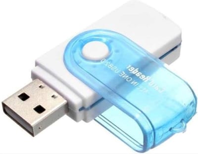 SD Kaartlezer - USB Stick, Adapter en Lezer - Geschikt voor Micro SD, SD, MS en M2 Kaarten - Compact en Praktisch - Blauw