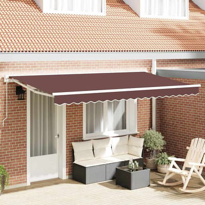 vidaXL - Zonnescherm - Frame - Bruin - 400 - x - 200 - cm - Polyester - met - PU-coating