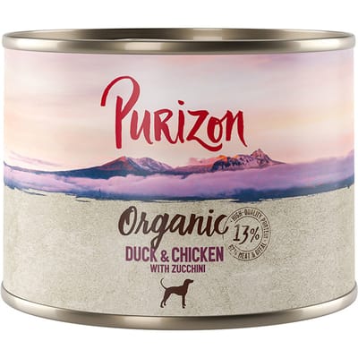 Dubbelpakket Purizon Organic 12 x 200 g - Eend en kip met courgette