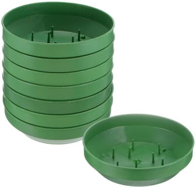 Dailygoods - 8-Pack Bloemstuk Dienbladen - Ronde Basis voor Tafel- en Bruiloftdecoratie - Groen