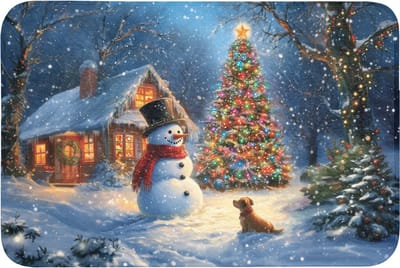 Badmat 90x60 cm - Antislip - Kerstwonder - Winteravond - Kleurrijk - Badmatten voor badkamer - Badkamermat - Douchemat - Badkamer mat