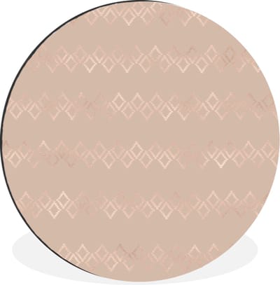 WallCircle - Wandcirkel - Muurcirkel - Patronen - Roze - Lijn - Aluminium - Dibond - 30x30 cm - Binnen en Buiten