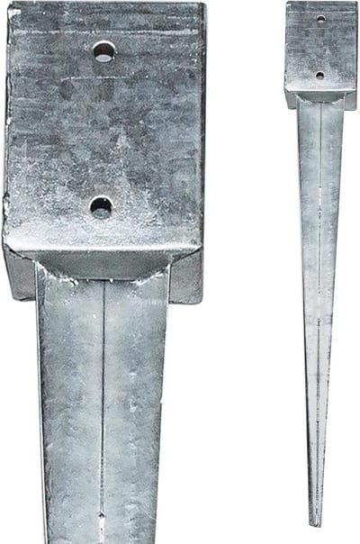 Inslaghuls Vierkant - Grondanker Staal - Paal Plaatsen - Thermisch Verzinkt - 750 mm - Zilver