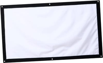 Opvouwbaar Projectiescherm - Projectorscherm Doek - Thuisbioscoop Presentaties - Gelijkmatige Lichtverspreiding - 124x94 cm - Zwart