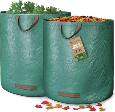 GardenGloss® 2x Tuinafvalzak Met Grepen - 272L Hoge Capaciteit - UV-Stabiel En Waterafstotend - Herbruikbare En Stabiele Tuinzak