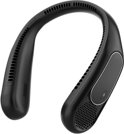 VHV - Nekventilator - draagbare USB ventilator - handsfree halsventilator 6000 mAh 4 standen USB oplaadbaar zwart - voor kantoor, reizen, sport en buiten