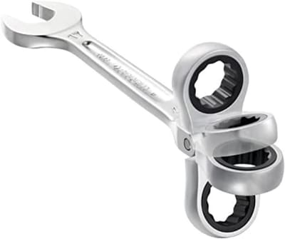 Combinatiesleutel Ratel - Scharnierende Sleutel - Vastzetten Moeren - Scharnierende Kop - 11 mm - Zilver