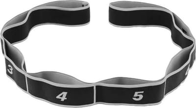 BODY FACTOR Weerstandsband - Alles in 1 - Voor Elk Niveau - Resistance Band - Fitness Elastiek - Sport Elastiek Fitness - Met Handvatten - Thuis Sporten - Stof- Grijs
