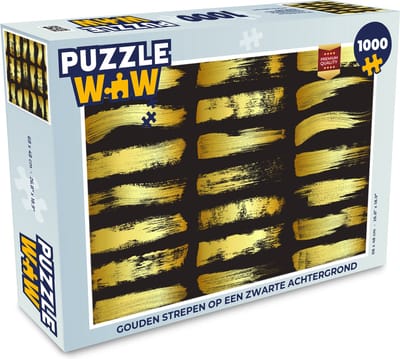 Puzzel Gouden strepen op een zwarte achtergrond - Legpuzzel - Puzzel 1000 stukjes volwassenen
