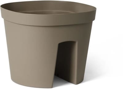 Balustradepot - GARDEN ID Smile - Taupe 30 cm - Past zich aan alle balustrades aan - Waterreserve - gerecycled en 100% recyclebaar