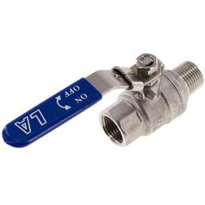Buiten x Binnendraad R/Rp 1/2 inch PN 63 2-Weg RVS Kogelkraan - BL2SH-M-63-MF-012