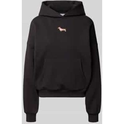 Hoodie met motiefstitching en kangoeroezak