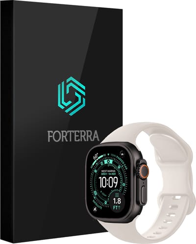 Smartwatchbandje Geschikt voor Apple Watch Ultra 1, 2, 3 (49 mm) - Verstelbaar Siliconen Bandje - Ivoor