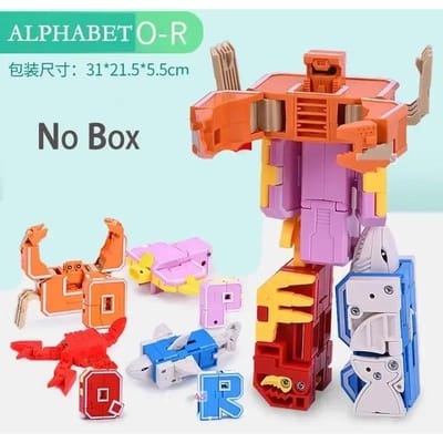 26 Letters A-Z Alfabet Dier Dinosaurus Krijger Vervorming Actiefiguren Transformatie Robot Speelgoed Voor Kinderen Hoge Kwaliteit Cadeau Brinquedos