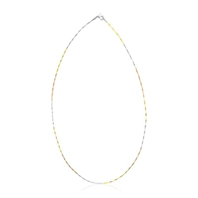 Cavill - Zilveren Halsketting 925 Sterling Zilver - Monosono Collectie - Driekleurig Kleurverloop Zilver Goud Rosé - 45 cm Elegant & Stijlvol