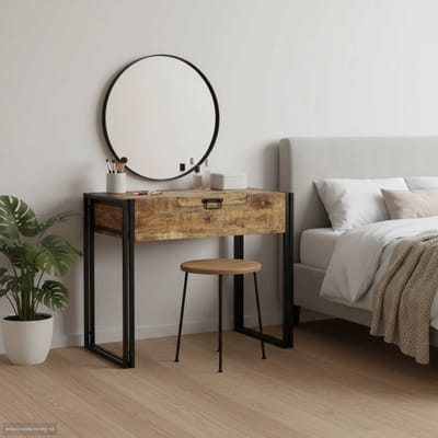 vidaXL - Slaapkamer - Toilet - Tafels - met - opslag - Bruin - Massief - mangohout