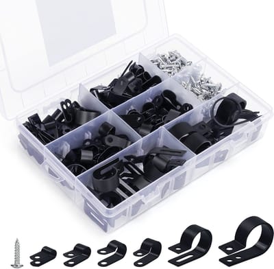 Allecto - Nylon Kabel Klemmen Assortiment Set - Kabelmanagement - 271 Stuks - Zwart Plastic - Diverse Maten - Kabelgeleiding
