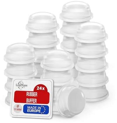 Rubberen stempel, 24 stuks, transparant, Ø 11 mm, extra sterke kleefvoeten voor anti-slip en bescherming