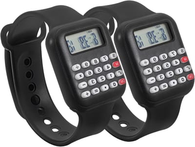 Rekenmachine Horloge - Kinderspeelgoed - Leren Klokkijken - Ingebouwde Rekenfunctie - 225 cm - Zwart