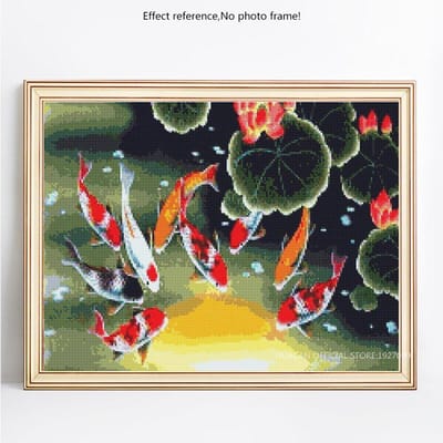 Peinture diamant 5D à faire soi-même, broderie complète, motif animal, poisson, strass, photos 20X30 black