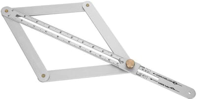 Hoekzoeker Opvouwbaar - Gradenboog Liniaal - Nauwkeurig Meten - Roestvrijstalen Constructie - 381 mm Lengte - Transparant