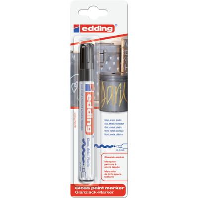Paintmarker edding 750 op oliebasis 2-4mm zwart blister à 1 stuk