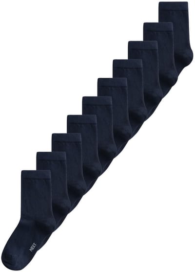Next - Jongens - Verpakking van 10 paar sokken met hoog aandeel katoen - Blauw