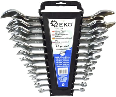 GEKO Open end steeksleutelset - 12-delig - 6-32 mm - met opbergrek