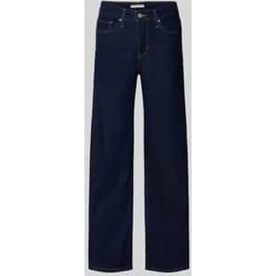 Wide leg jeans van katoenmix in 5-pocketmodel