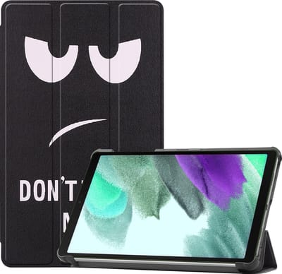 Hoesje Geschikt voor Samsung Galaxy Tab S6 Lite - Dun & Stevig - Trifold Bookcase - Hard Cover - Hardcover Book Case - Tablet Hoes - Don't Touch Me